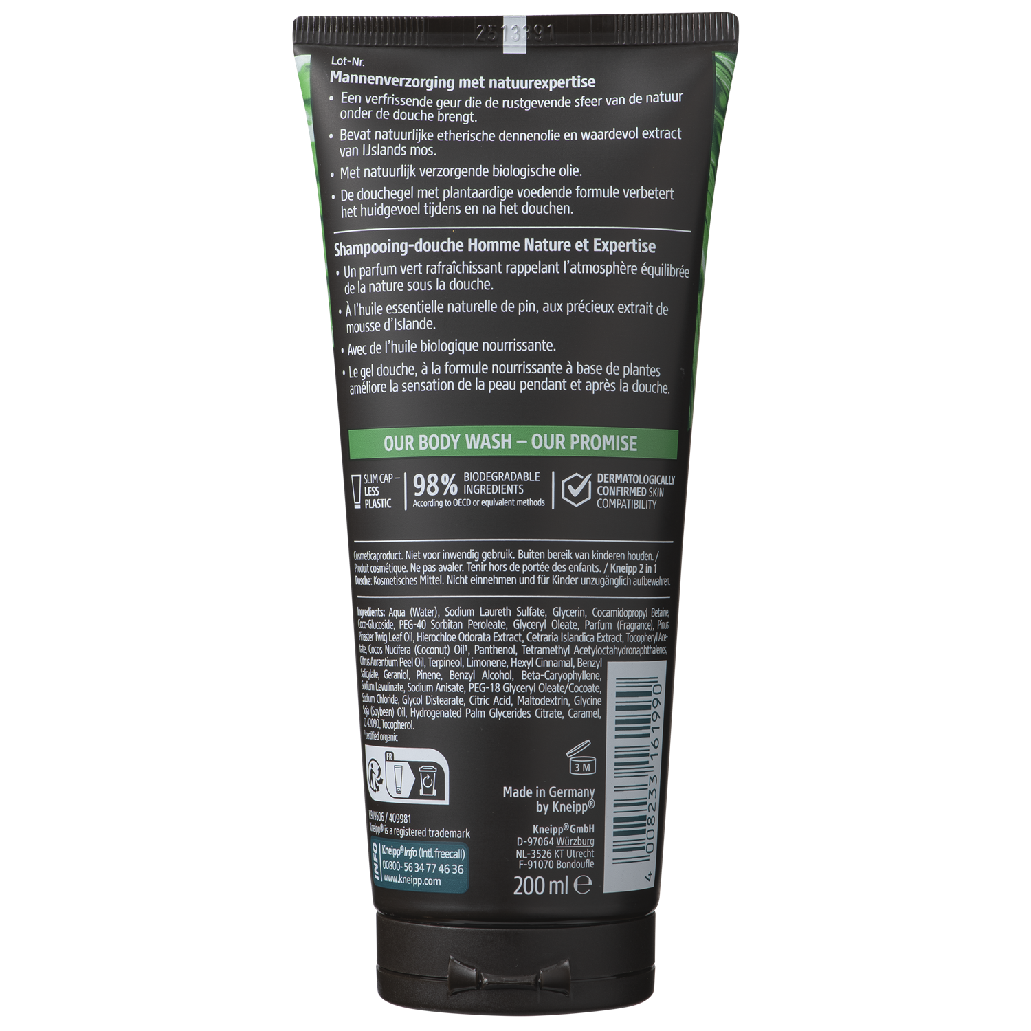 Kneipp 2-in-1 Men Douchegel & Shampoo Nature Feeling 200.00 Milliliter