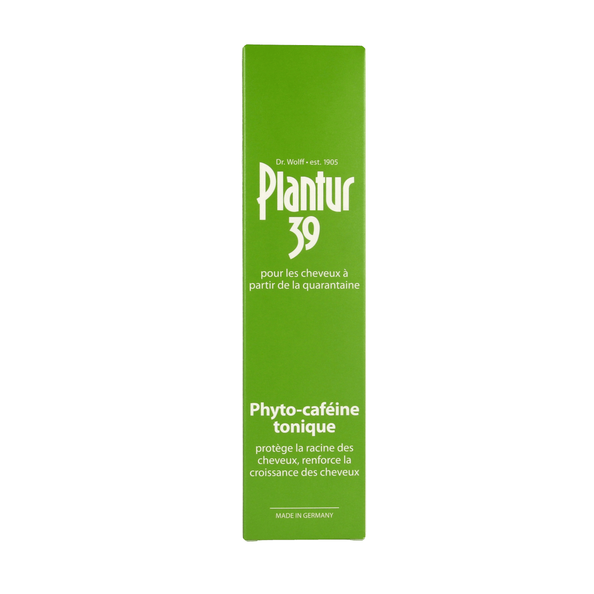 Plantur39 Caffeine tonic bottle for hair care, 200ml, with a clear label and cap, designed for hair treatment and scalp health.