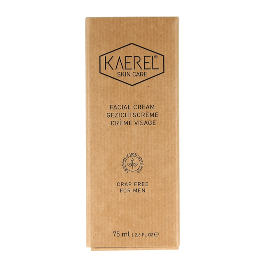 Kaerel Skin Care gezichtscreme in 75ml jar, facial moisturizer with smooth cream texture for daily skin hydration.