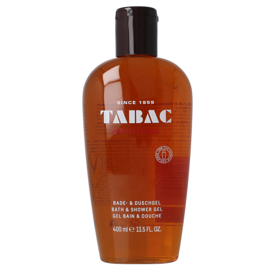 Tabac Original bath and shower gel 400ml bottle, with label and cap, designed for a refreshing shower experience