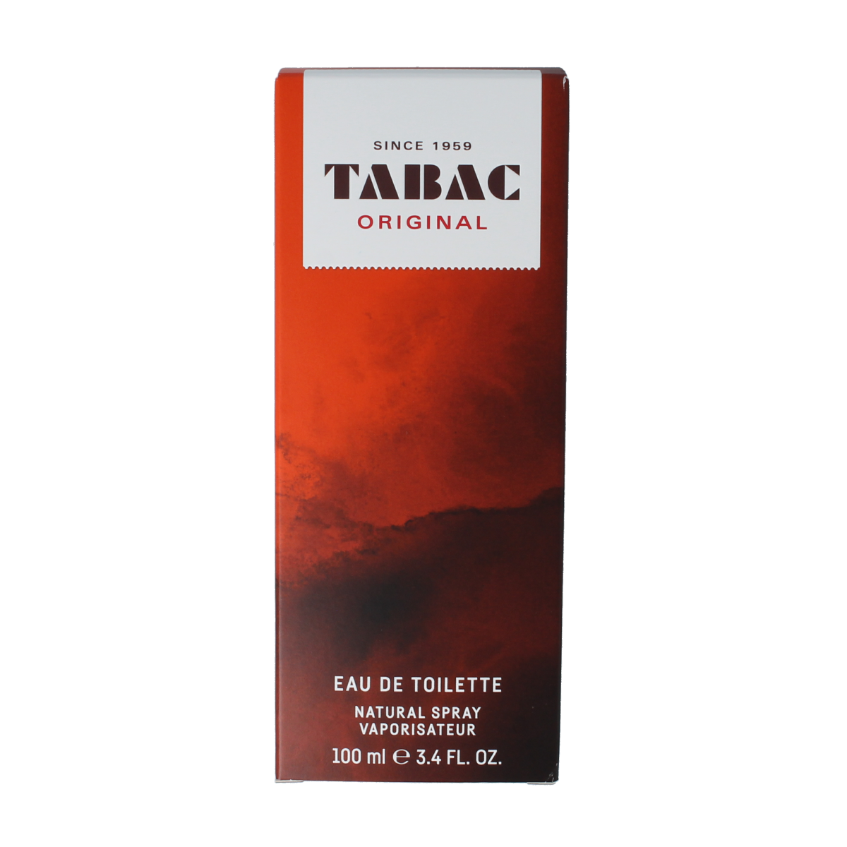 Tabac Original eau de toilette spray 100ml bottle with white packaging and classic design, showcasing the men's fragrance.