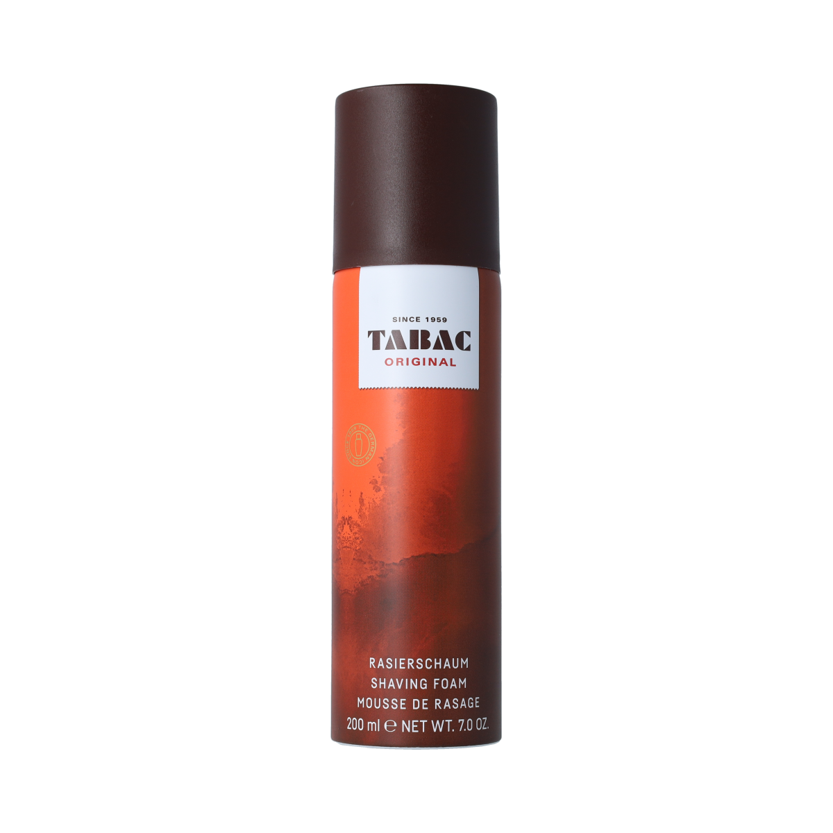 Tabac shaving foam in a 200ml container, with a Scheerinstrumenten razor and foam lather for a close shave.