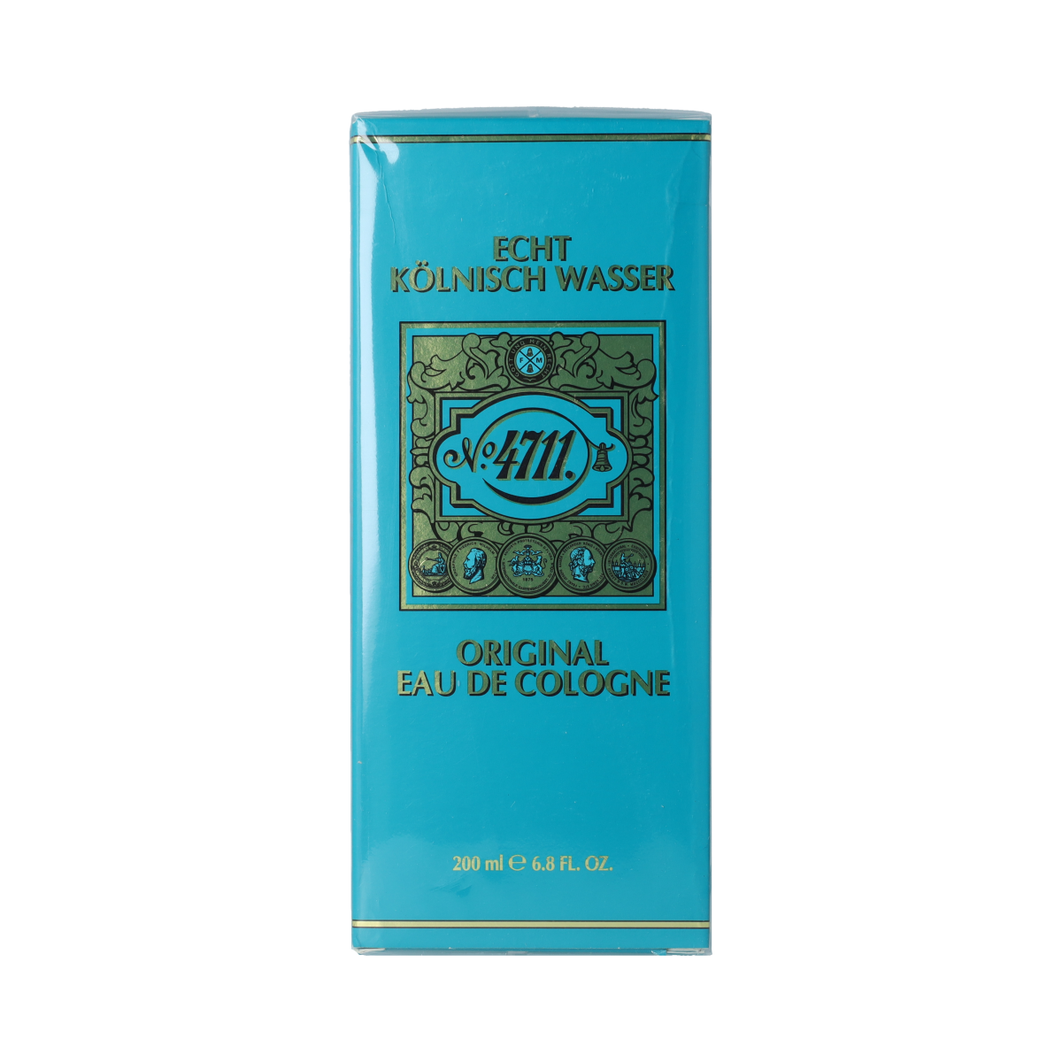 4711 Eau de Cologne bottle with folding box, 200ml, featuring clear glass design and classic label.