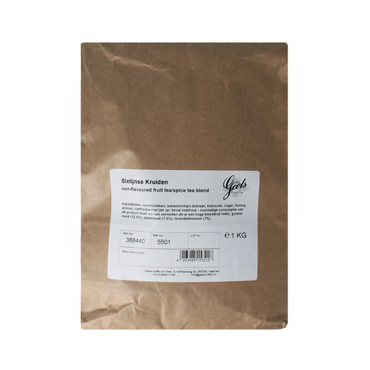 Geels Sixtijnse kruiden mix in a 1kg bag, featuring a blend of herbs and spices for cooking and seasoning.