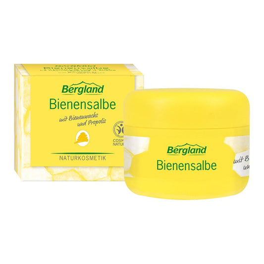 Bergland Bijenzalf in 30ml tube, natural body care product with honey and beeswax for skin nourishment.