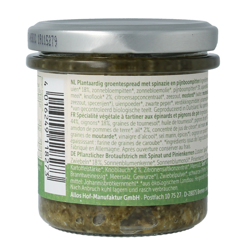 Allos Farm vegetables spinazie & pijnboompitten bio 135 Gram