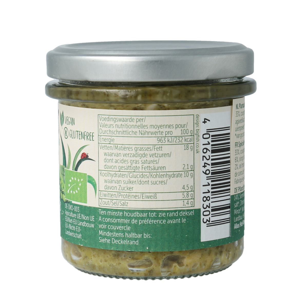 Allos Farm vegetables doperwten & basilicum bio 135.00 Gram