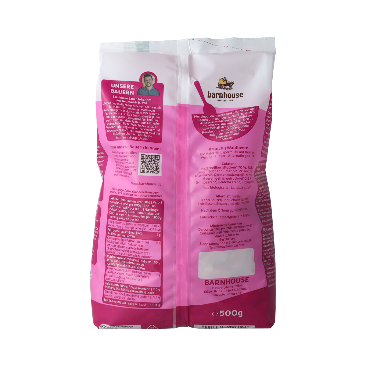 Barnhouse Krunchy havergranola bosvruchten bio 500.00 Gram