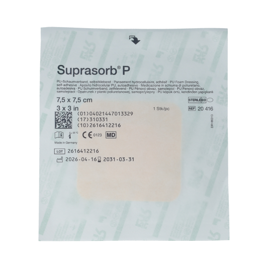 Suprasorb P Pu-schuimverband 7.5 x 7.5cm 1.00 Stuks