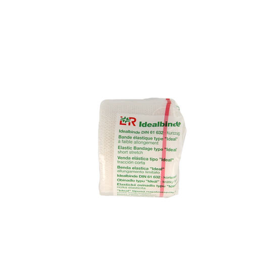 Lohmann&Rauscher Ideaalwindsel 5m x 4cm white medical bandage on a sterile dressing table