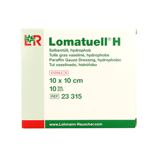 Lomatuell H gaasverband 10cm x 10cm 10.00 Stuks