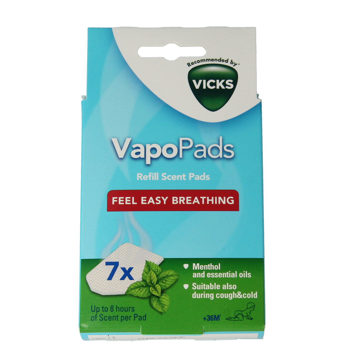 Vicks Vapopad Classic nasal inhalation pads, 7-pack, for nasal comfort and congestion relief from Vicks.