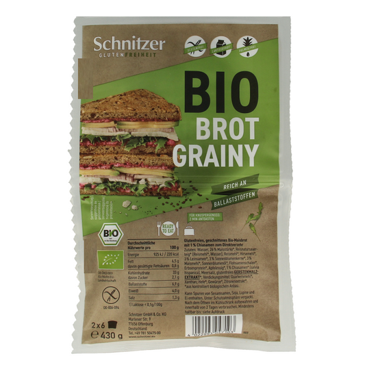 Schnitzer Bread'n toast grainy glutenvrij bio 430 Gram