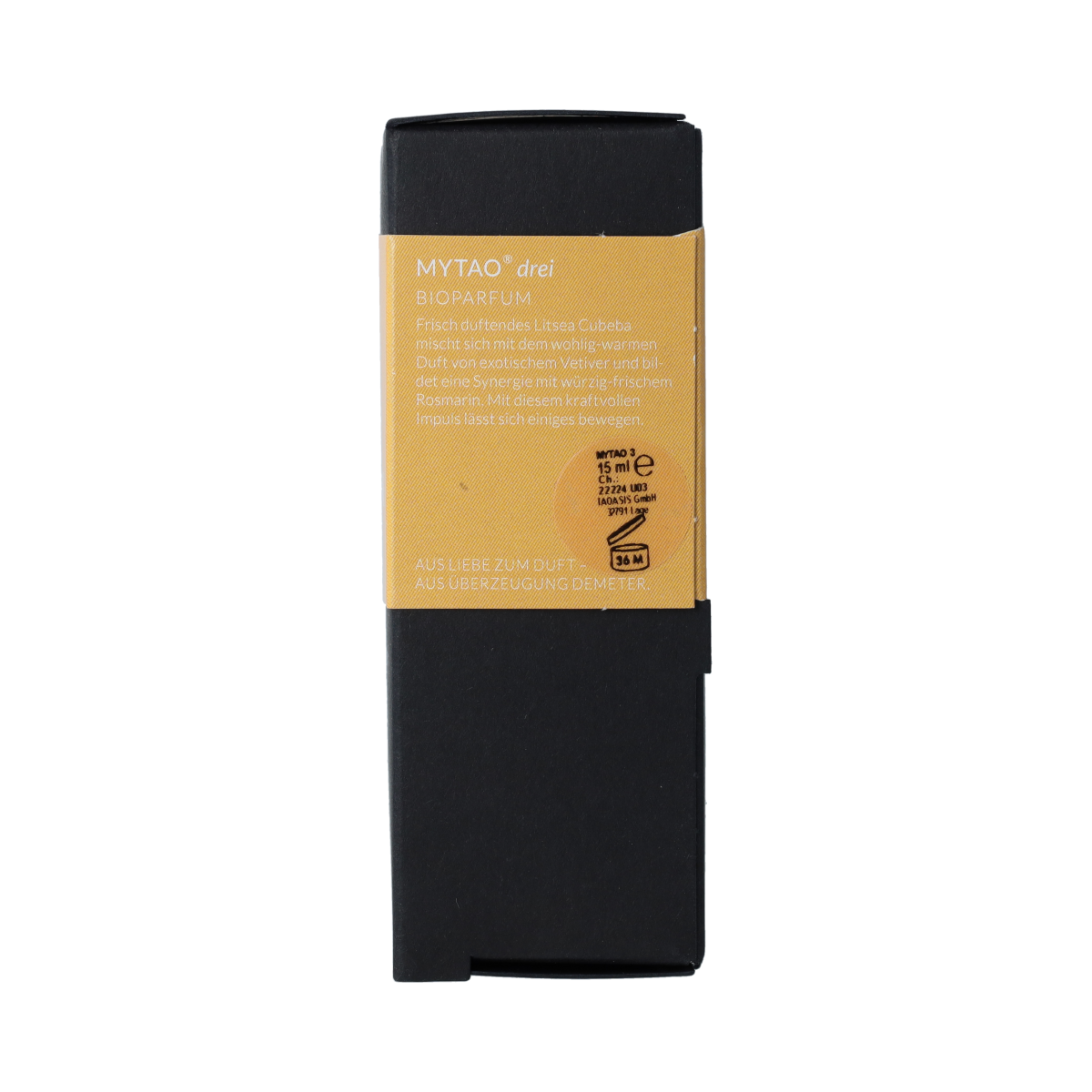 Baldini Mytao bio Demeter parfum geur in 15ml bottle, natural and organic fragrance for women and men.