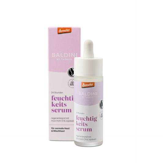 Baldini lavendel hydraterend serum in 30ml bottle with pipette, facial skincare product with lavender for hydration.