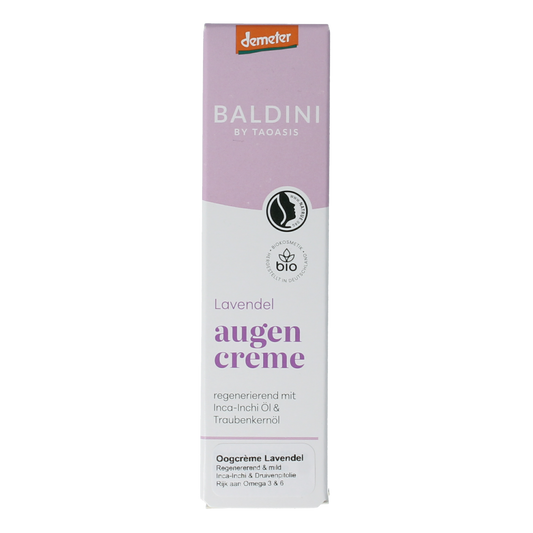 Baldini lavendel regenererende oogcrème in 15ml, oogverzorging product with lavender scent, designed for delicate eye area care.