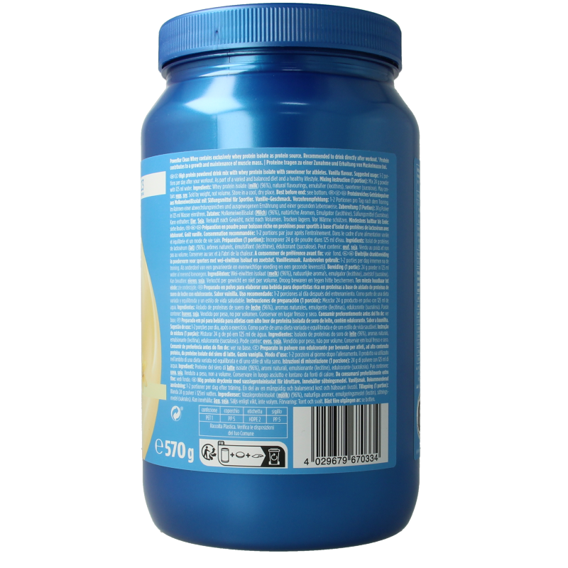 Powerbar Protein clean whey vanilla 570 Gram