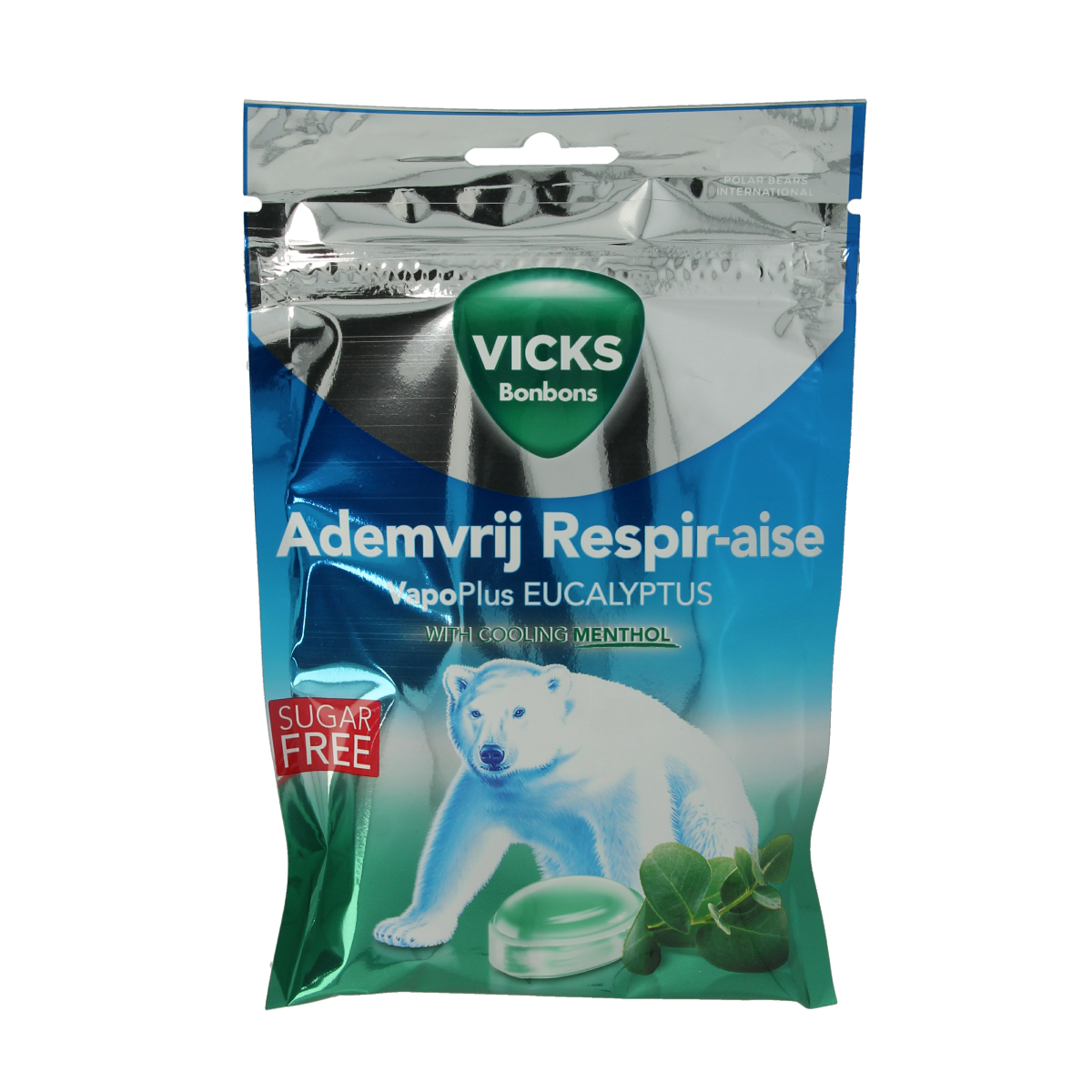 Vicks Ademvrij eucalyptus suikervrij bag 72.00 Gram