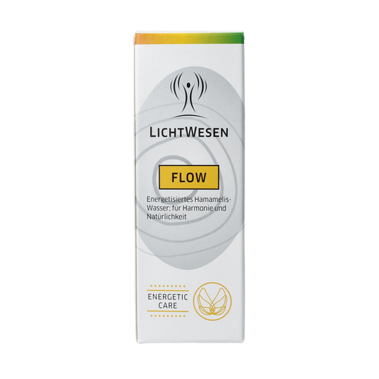 Lichtwesen Flow gezichtstonic spray in 100ml bottle, natural facial skincare product with a clear spray nozzle.