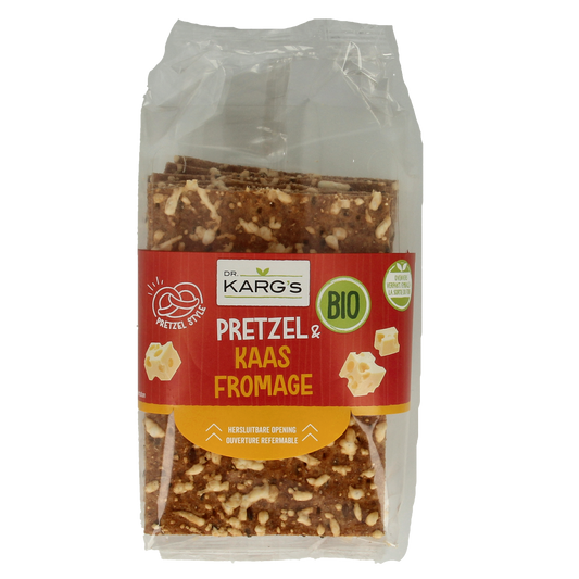 Dr. Karg's Crackers pretzel kaas bio 160.00 Gram