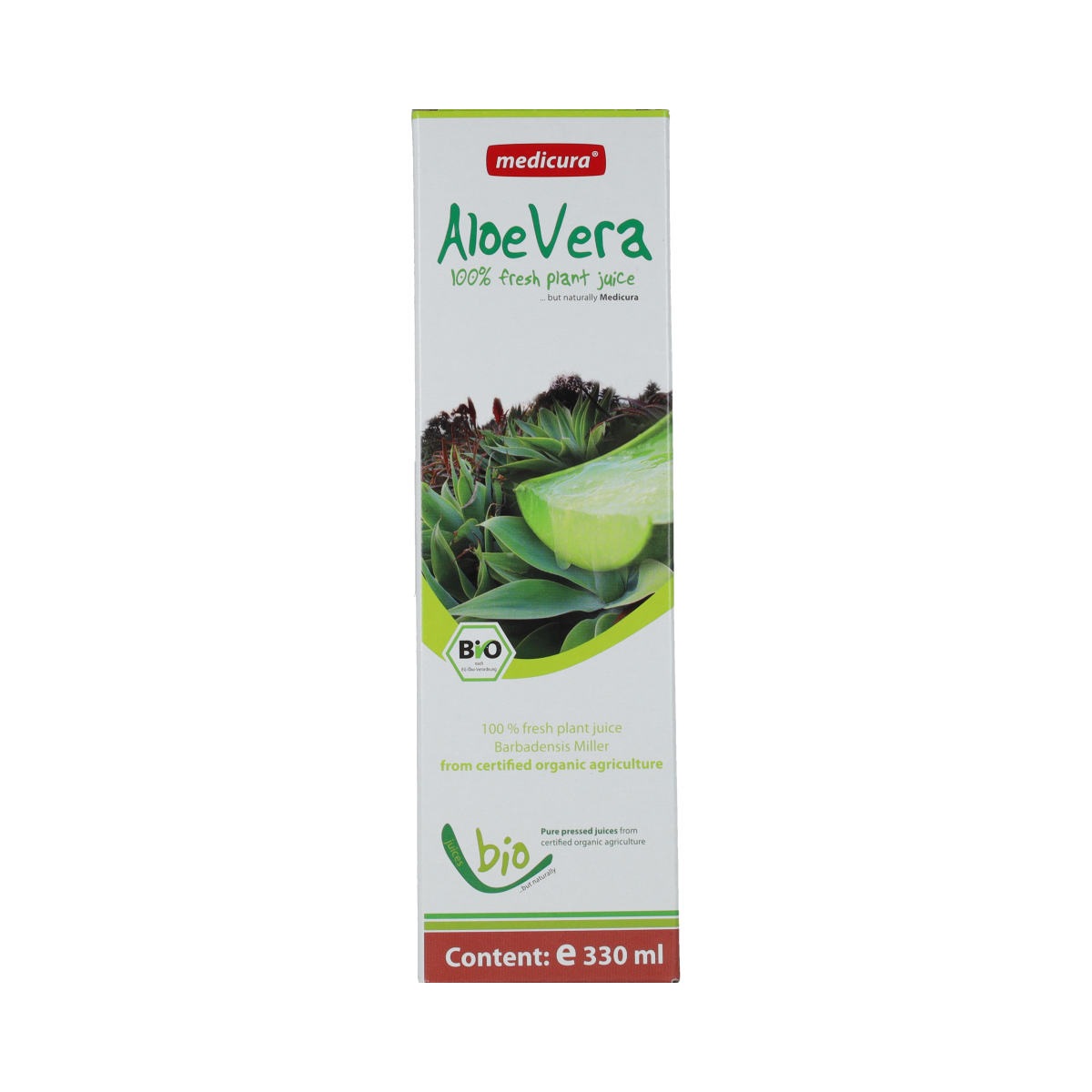 Medicura Aloe Vera 100% sap Bio 330.00 Milliliter