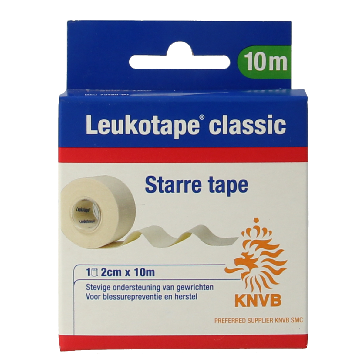 Leukotape Classic rigid athletic tape 2cm x 10m for sports injury support, shown in the image.