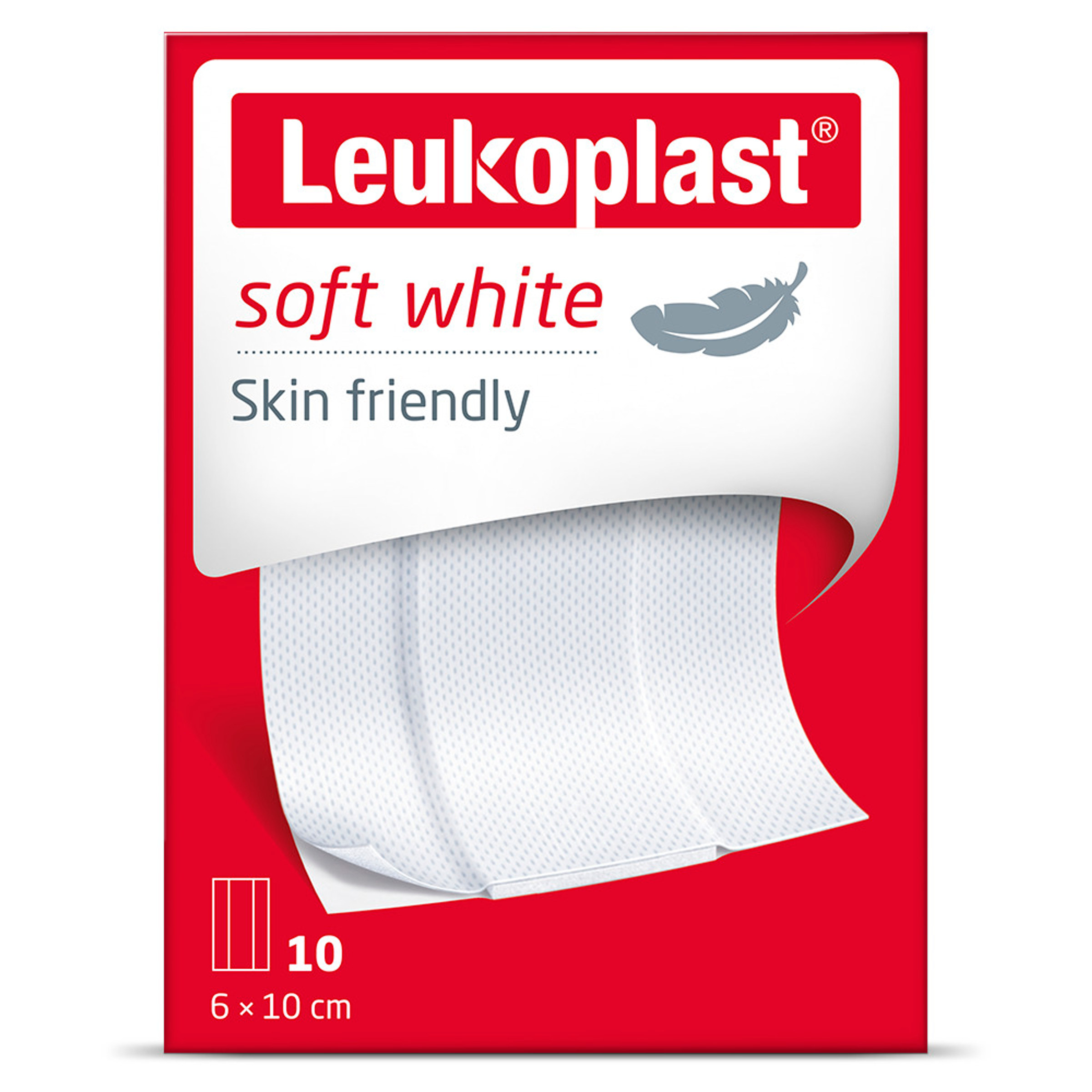 Leukoplast Soft white 8 x 10cm 10 Stuks