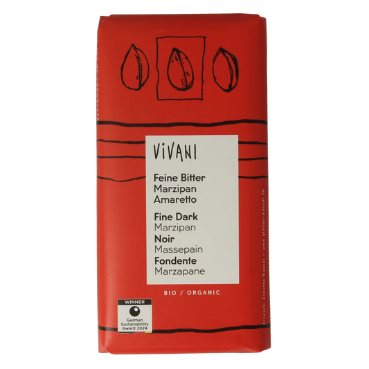 Vivani Chocolade puur met marsepein & amaretto bio 100.00 Gram