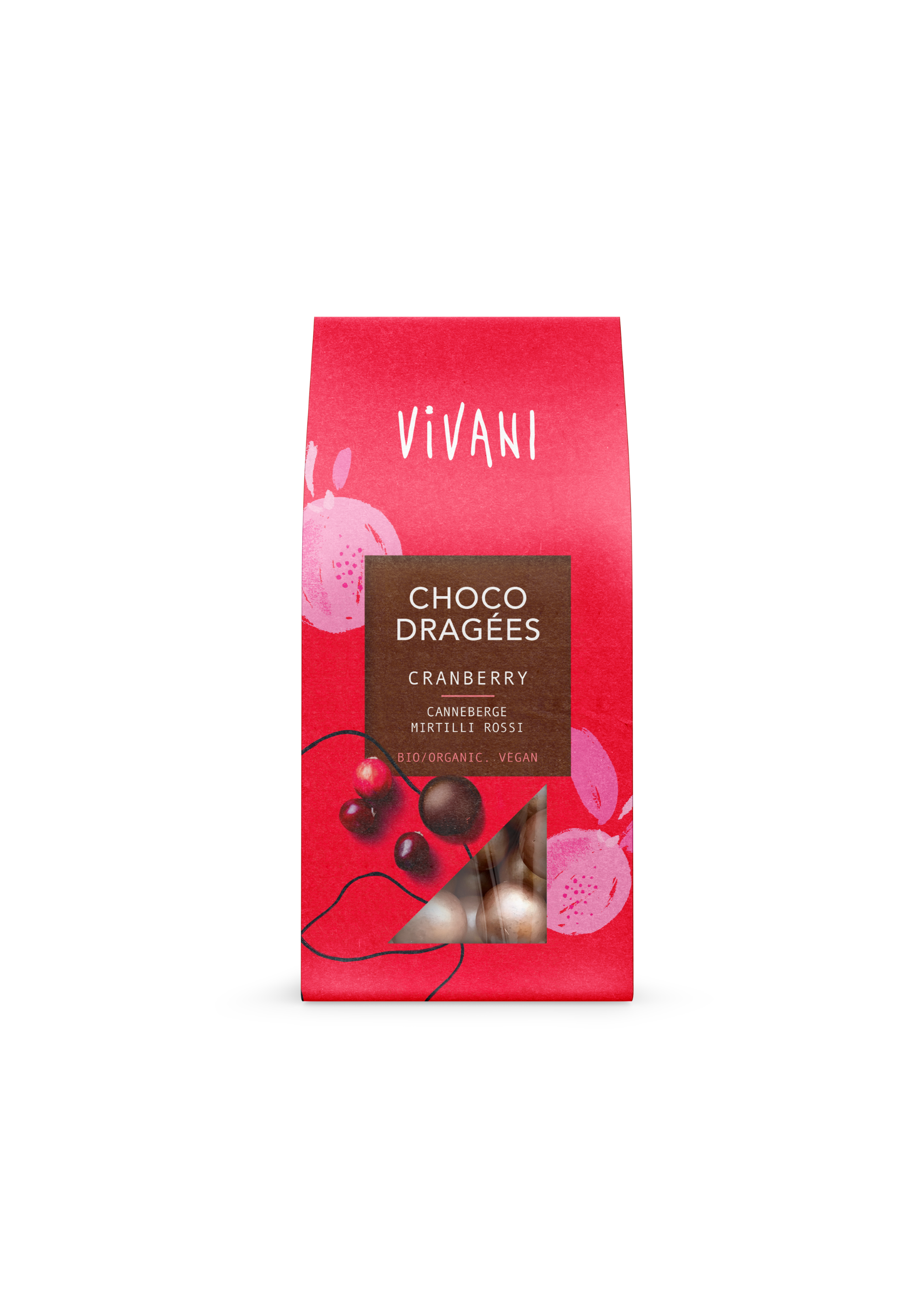 Vivani Choco dragees cranberry bio 75 Gram