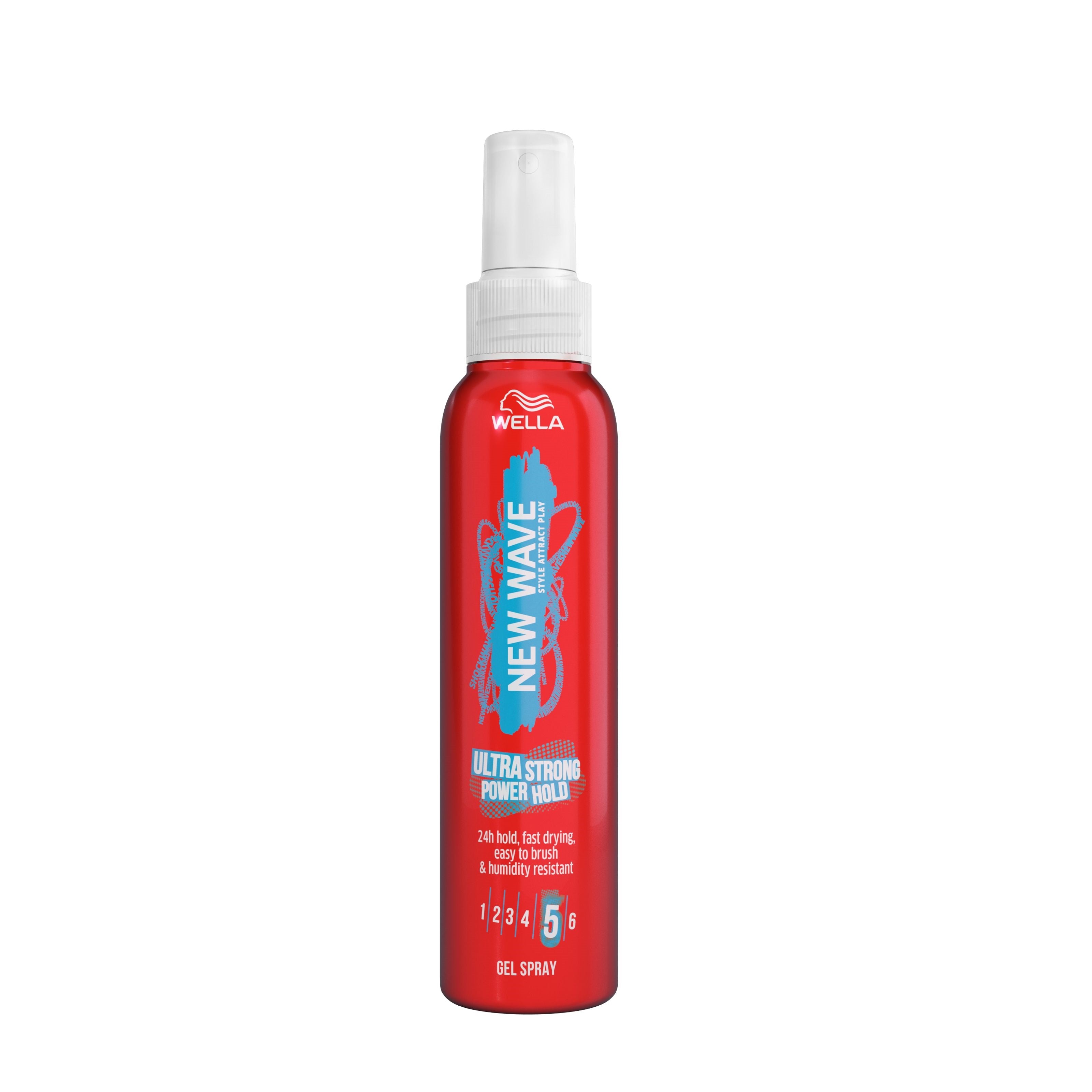 New Wave Ultra Strong Power Hold Haargel Spray, 150ml, for firm and long-lasting hair styling.