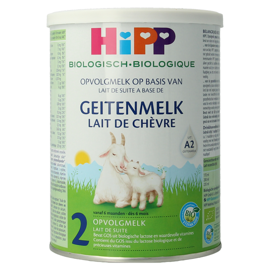 Hipp 2 biologische opvolgmelk op basis van geitenmelk, 400 gram, voor baby's en peuters, in een herkenbare verpakking