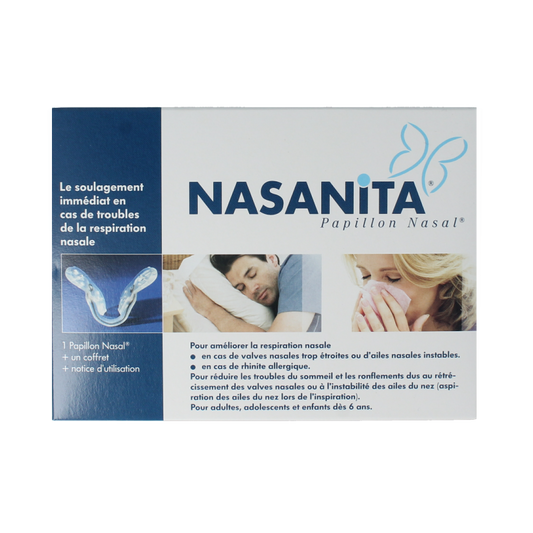 Nasanita Papillon nasal care and inhalation device, compact and lightweight for nasal hygiene and breathing relief.