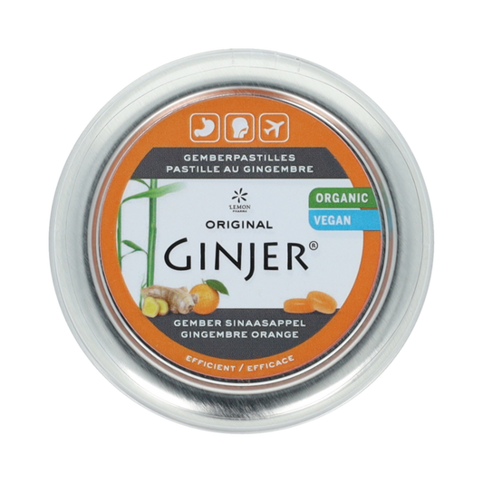 Lemon Pharma Ginjer original gember pastilles sinaasappel bio 40.00 Gram