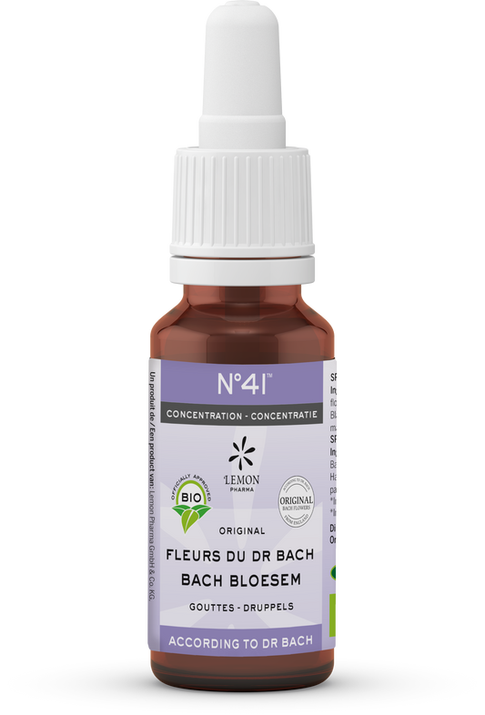 Bach Bloesem Bach Bloesems Mengeling 41 herbal remedy bottle, 20ml, organic herbal preparation with flower extracts.