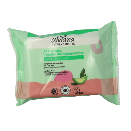 Alviana Reinigingsdoekjes vochtig aloe vera  25.00 Stuks