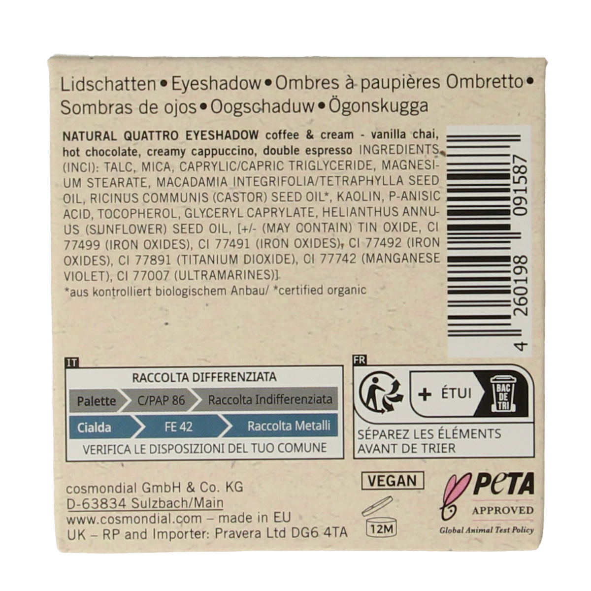 Benecos natural beauty Benecos - Oogschaduw Quatro Coffee 1.00 Set