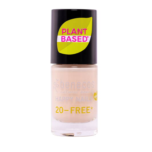 Benecos Natural Beauty vegan nail polish in Sharp Rose, 20-free, plant-based formula, 5ml bottle with a vibrant pink hue.