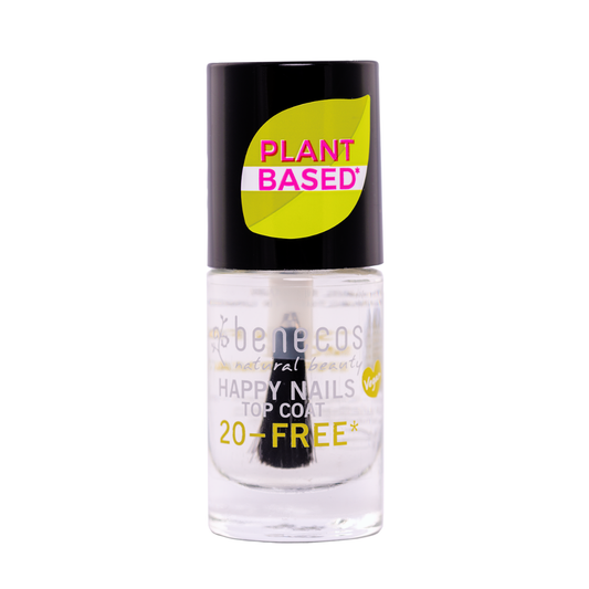 Benecos Natural Beauty vegan nail polish in crystal, 20-free, plant-based formula, 5ml bottle for natural make-up.