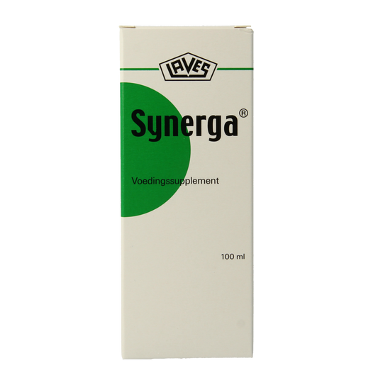 Laves Synerga 100ml micro-organisms product bottle with label, used for microbial applications in agriculture or gardening.