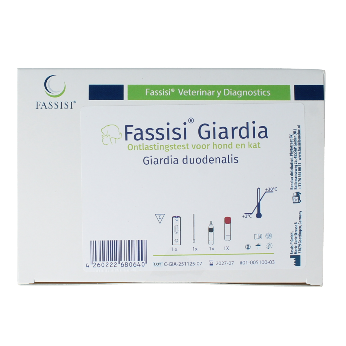 Fassisi Giarda sneltest hond en kat 1.00 Stuks