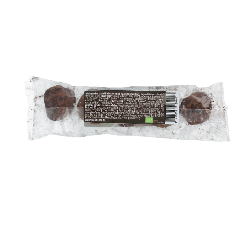 Bioyuga Date balls hazelnut & cacao cream bio 45 Gram