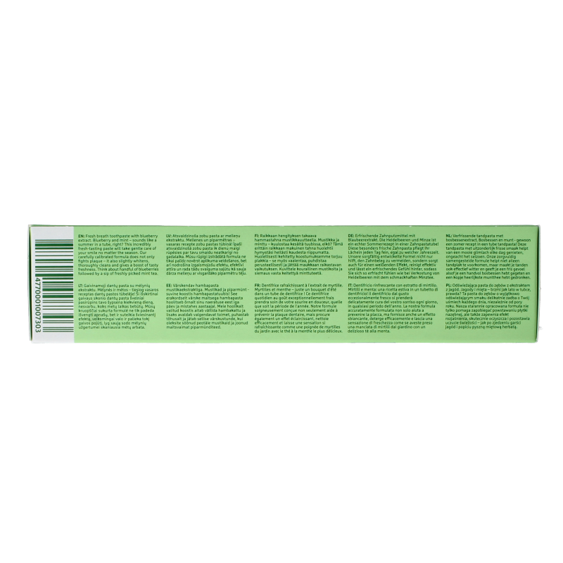 Ecodenta Tandpasta fresh breath bosbessenextr green line 100 Milliliter