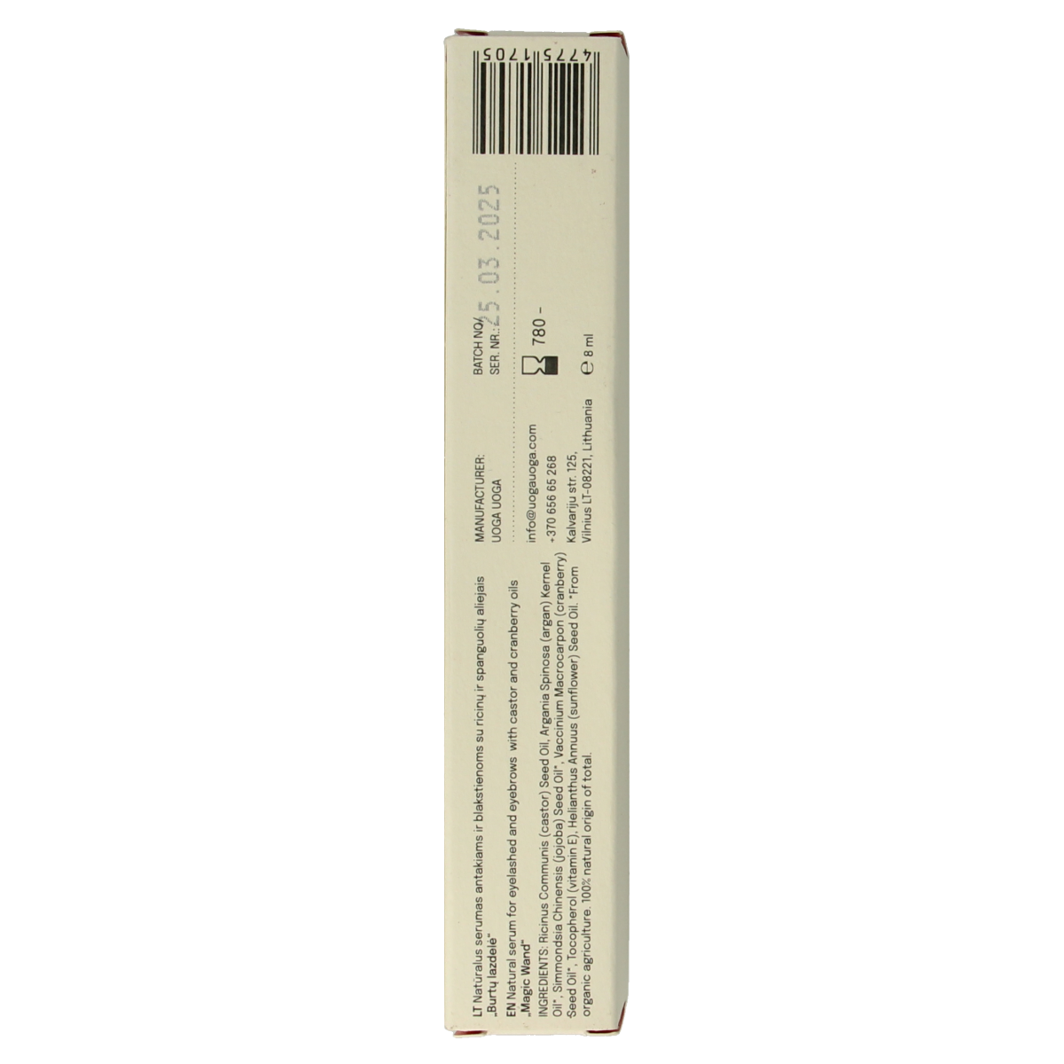 Uoga Uoga Natural serum for eyebrows & eyelashes magic wand 8.00 Milliliter