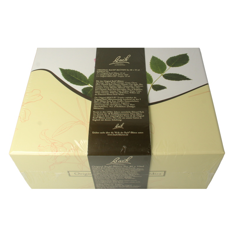 Bach Bloesemremedies set with 10ml herbal preparations, featuring a variety of natural flower essence bottles.