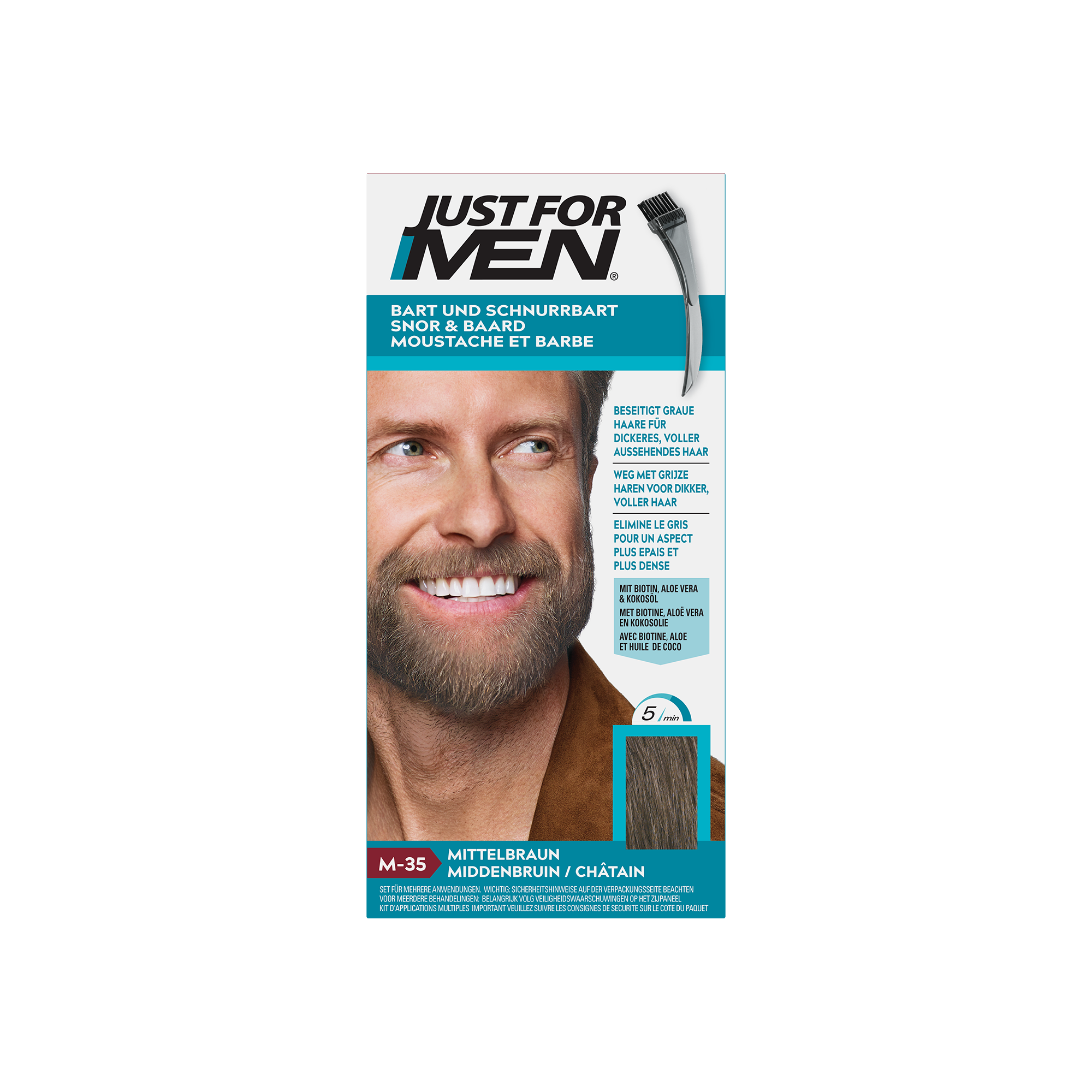Just For Men Snor & baard middenbruin M35 14 Gram