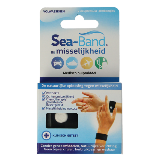 Sea Band Polsband volwassenen zwart 1.00 Paar