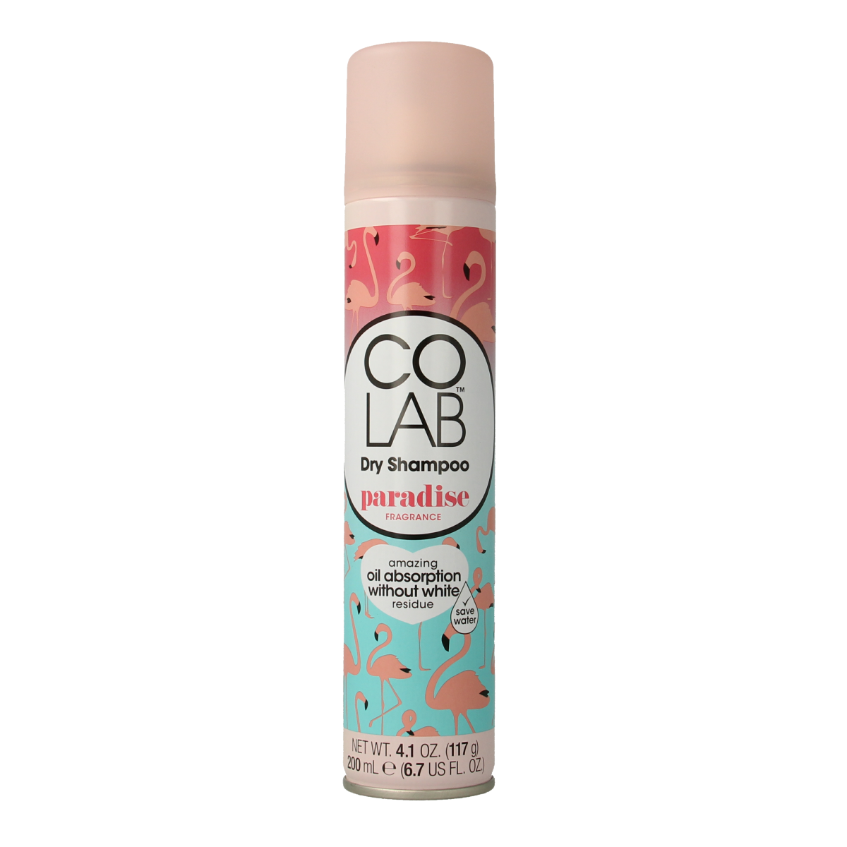 Colab Droogshampoo Paradise, 200ml, haircare product with vibrant packaging, designed for refreshing and revitalizing hair.