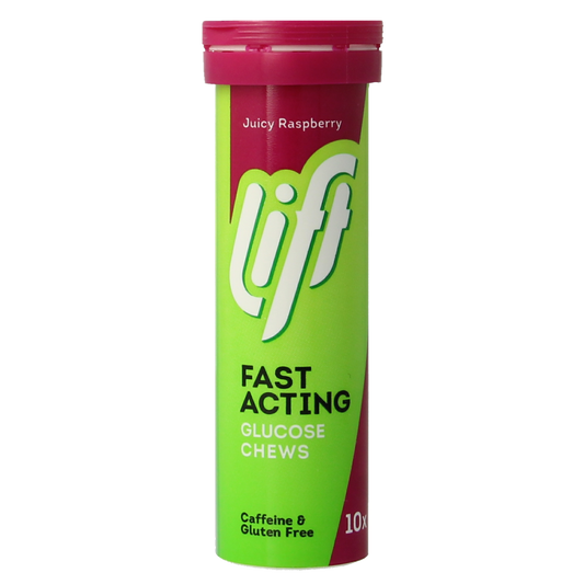 Lift Glucotabs framboos meeneembuisje 10.00 Tabletten