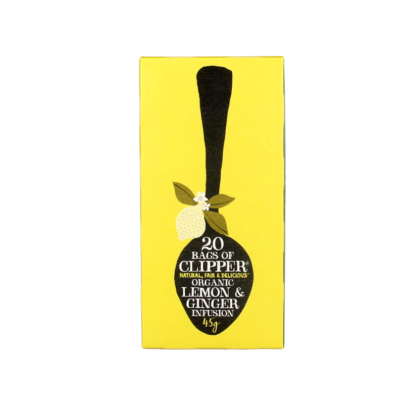 Clipper Lemon & ginger tea bio 20 Zakjes