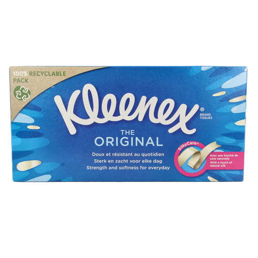 Kleenex Tissues original pack with 72 tissues, soft facial tissues in a white box, ideal for everyday use